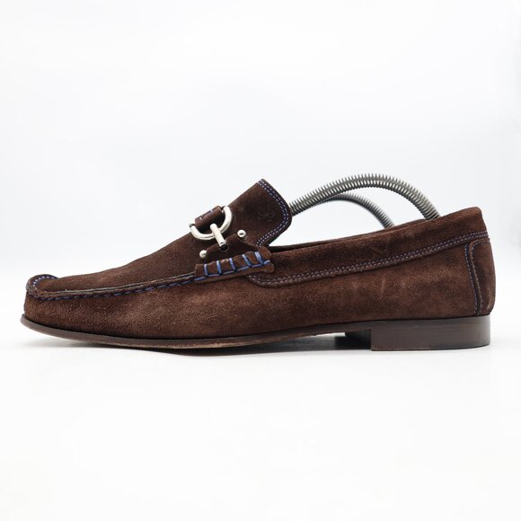 Donald J Pliner Dacio Men's Size 10 M Brown Suede Slip-On Shoes - Picture 5 of 11
